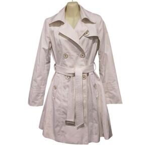 White House Black Market Fully Lined Trench Coat, Off White, Size S